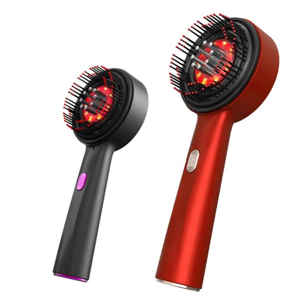 Electric Head Massager Hair Growth Comb Scalp Relax Massager 630nm Red Light Oil Applicator Anti-Hair Loss Hair Care Hairbrush Y240902