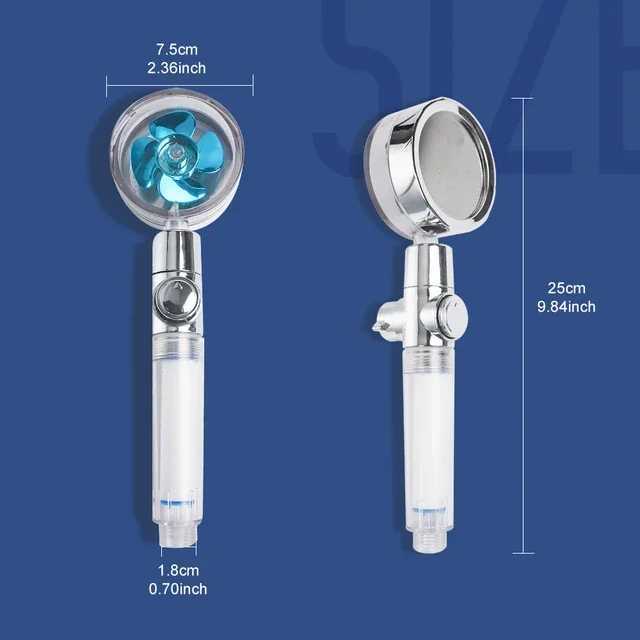 High-Pressure Shower Head with 360° Rotation and PP Filter Hose - CL240904