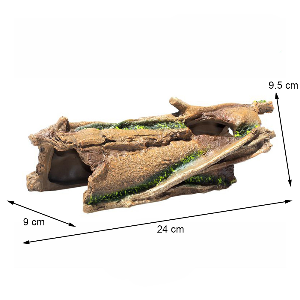 Lizard Reptile Hide Hollow Tree Trunk for Aquarium Fish Tank Bearded Gecko Tank Basking Platform Shrimp Betta Fish Hideout