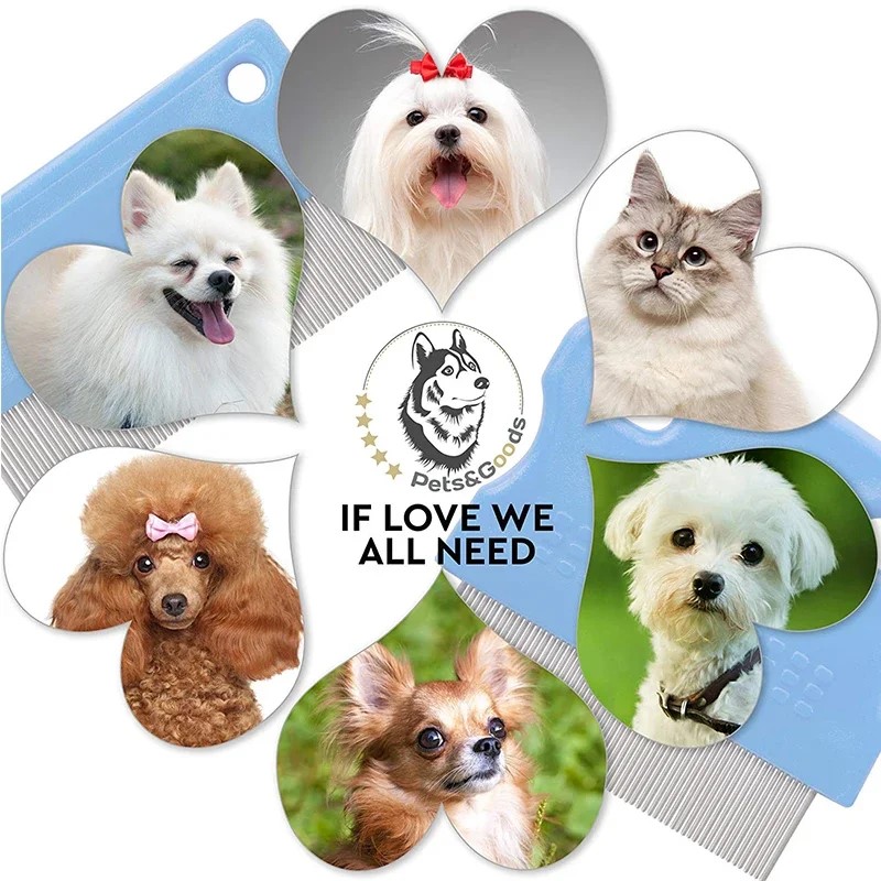 Pet Cat Flea Removal Comb Dog Grooming Comb Flea Tear Stains Removal Comb For Dogs Cats Needle Row Comb Lice Brush Pet Supplies
