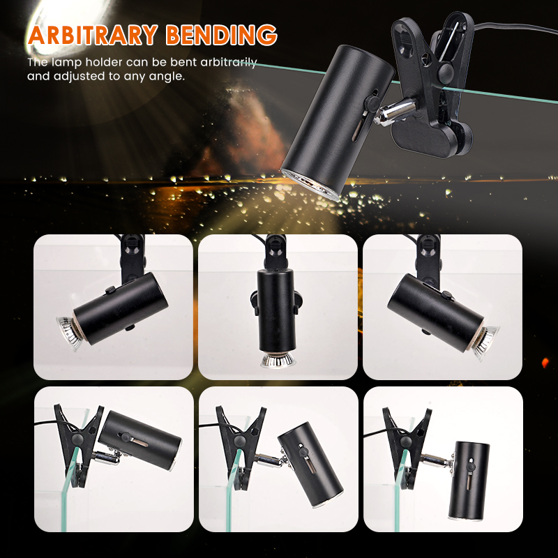 Pet Reptile Lamp Set Clip-on Lamp Holder Turtle Heating Lamp Holder Tortoises Lizard Sunlight Basking Heat Light UVA+UVB 3.0