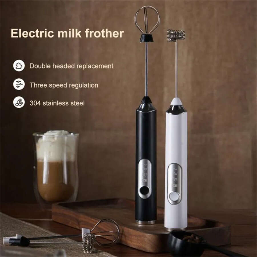 Electric E 2 In 1 Beater Whik Coffee Mixer USB Rechargeable Double Head Milk Frother Baking Stirrer Kitchen Tool Gadget