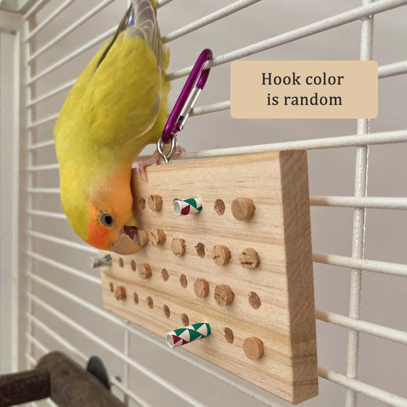 Parrot Bird Toys Hanging Solid Wood Keyboard Training Puzzle Stress Relief Toys Gnawing Teething Birdcage Accessories