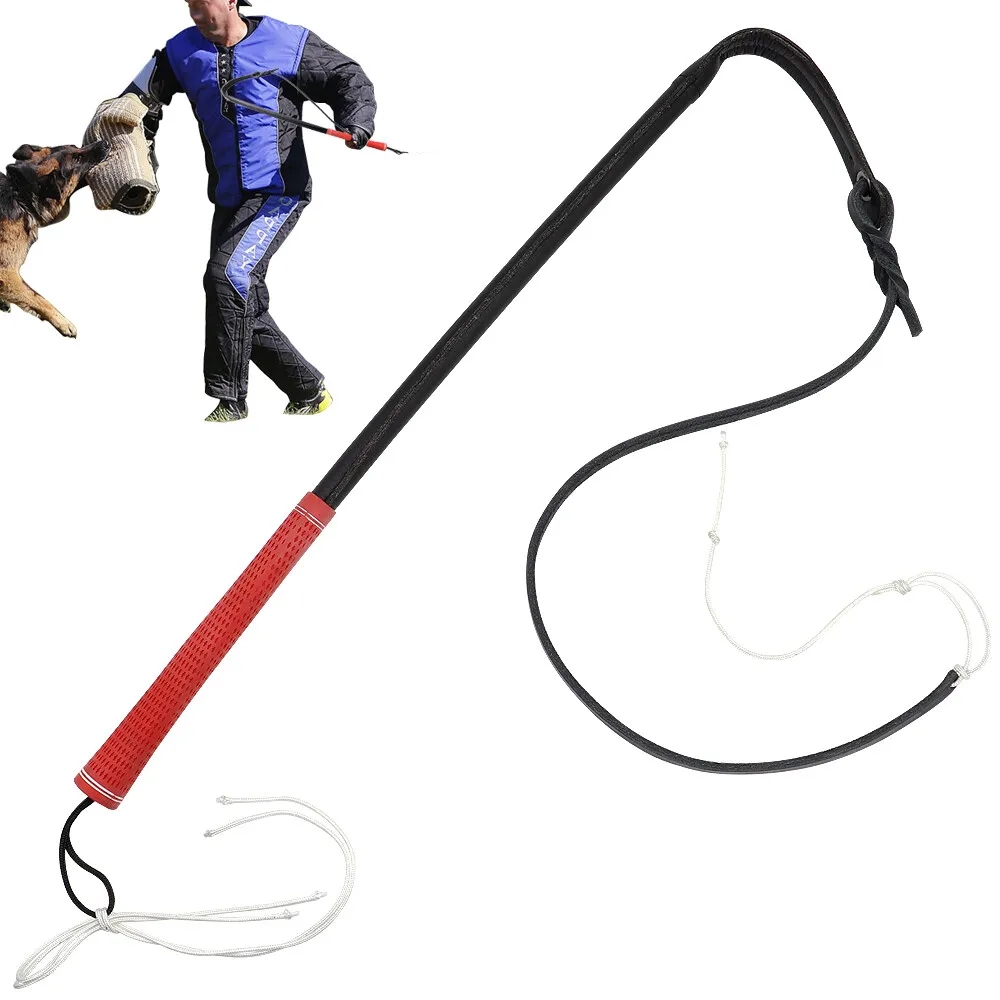 Cowhide Dog Agitation Whip Dog Teaser Wand Dog Training Whip Dog Stick Equipment Obedience Training