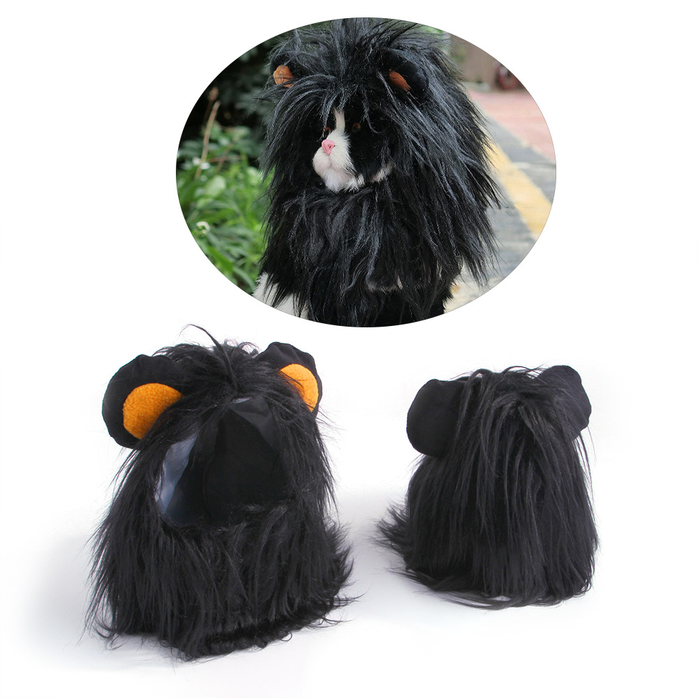 Dogs Headgear Wig Hat Pet Dog Cat Headgear Cats Costume Lion Head Suit Decoration Personalized Wig Decoration For Dogs Cats