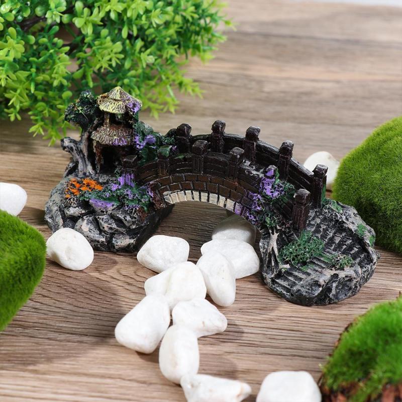 Fish Tank Artificial Bridge Resin Landscape Decoration Bridge Aquarium Equipment Accessories Ornament Cave Aquatic Pet Fish