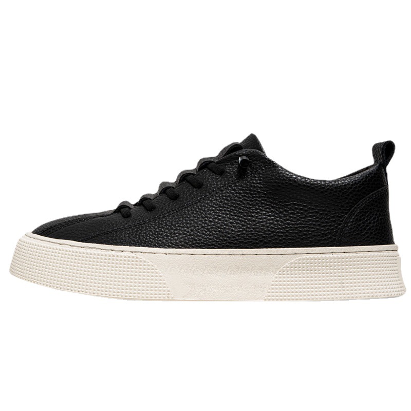 Men Classic White Leather Sneakers Casual Soft Leather Shoes Lace-up Shoes Mens Fashion Outdoor Walking Shoes Male Trainers