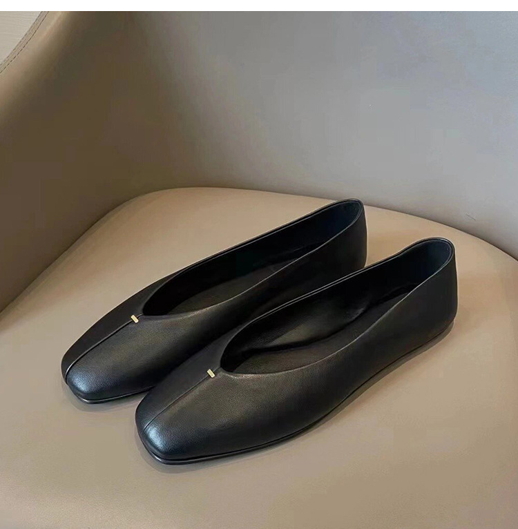 2024 Ladies Spring Autumn Comfort Sweet Woman Round Head Shallow Round Toe Single Shoes Ballet Flats Solid Color Female