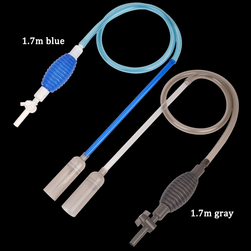 1.5m/1.7m Fish Tank Water Changer Air Pump Cleaning Tool Handheld Aquarium Gravel Cleaner Vacuum Siphon Pump With Filter Nozzle