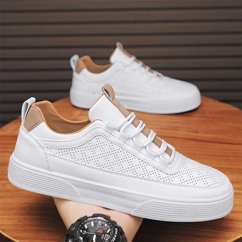 Mens Shoes Leather Sneakers Summer Men's Casual Skateboard Luxury Elastic Band Platform Shoes for Men Walking Loafers Tennis