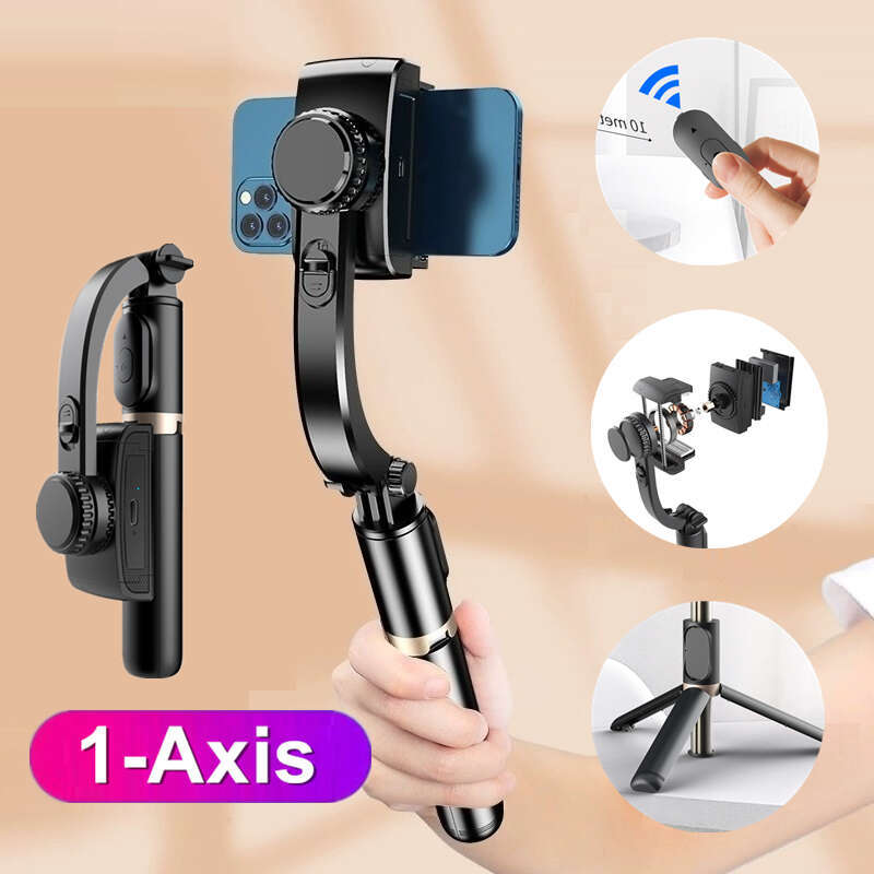 Wireless Control 1-Axis Gimbal Smartphone Stabilizer Anti Shake Video Vlog Selfie Stick Vertical Shooting Bracket Mobile Tripod