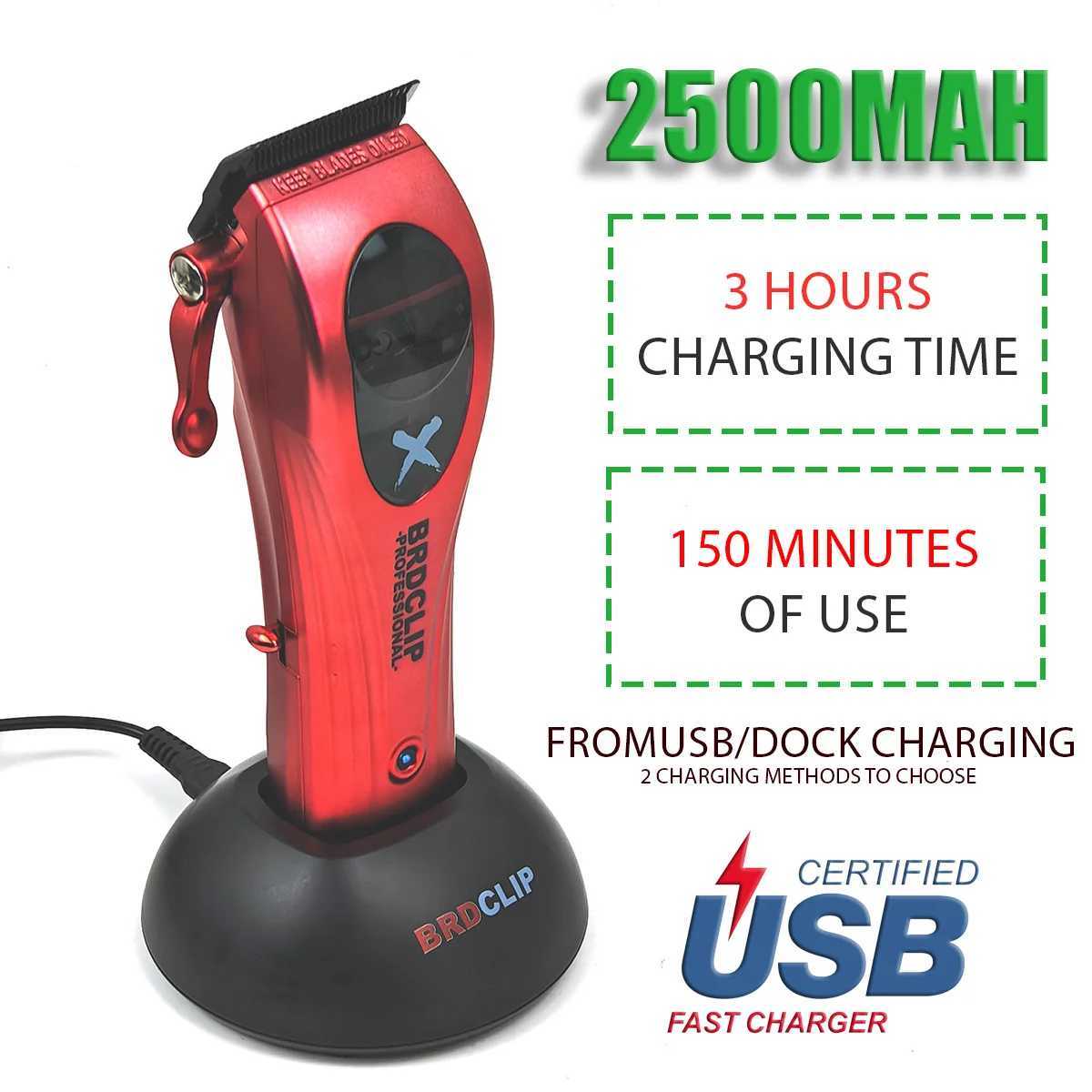 BRDCLIP X1C 9000RPM Magnetic Motor Hair Clipper Professional Hair Clipper with Charging Base Mens Salon Trimmer W240824