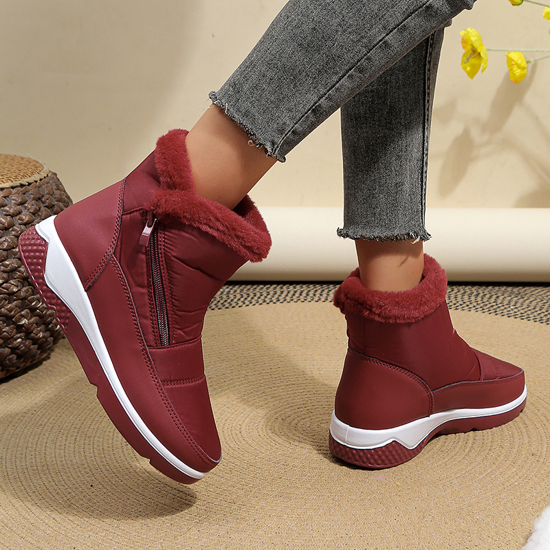 Lucyever Winter Down Waterproof Snow Boots Women Warm Plush Ankle Booties Woman Non Slip Thick Bottom Cotton Shoes Female