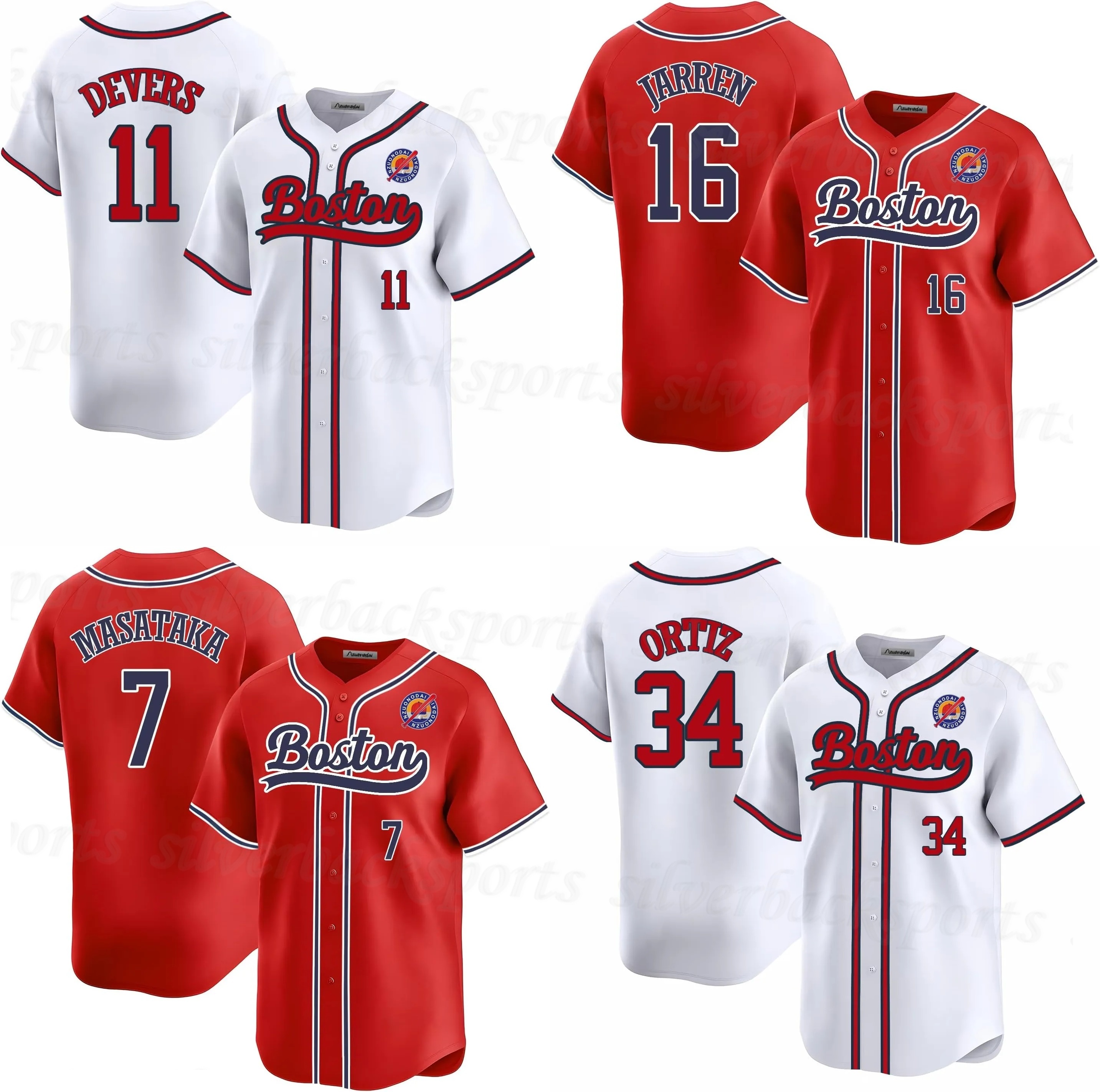 Mens/Youth Jarren 16 Duran Rafael 11 Devers Boston Baseball Stitched Jerseys For Fans David 34 Ortiz Custom Jerseys Masataka 7 Yoshida