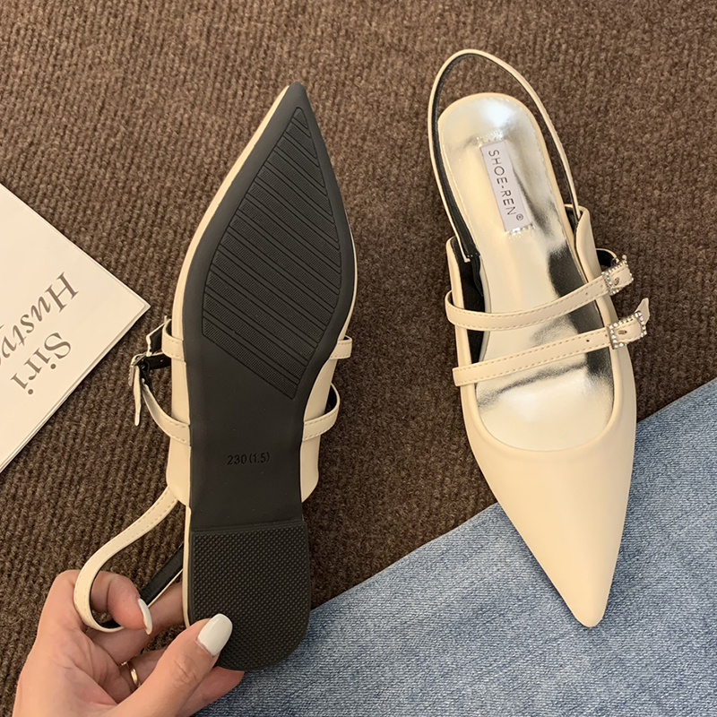 Pointed Fashion Toe Ladies Flat With 2024 Designer Shallow Women Flats Shoes Female Casual Sgback Sandals Slides adb7 s