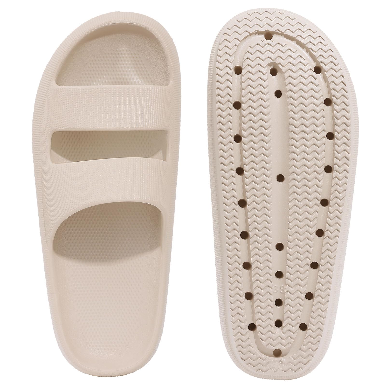 Fashion Platform Comwarm Beach Slippers For Women Pillow New Soft Thick Sole Sandals With Arch Support Non-slip Home Bathrooom Shoes 69ab