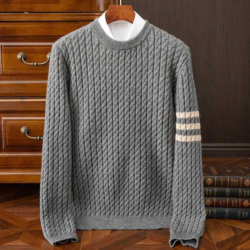 Autumn and winter cashmere sweater mens cashmere sweater mens pullover Fried Dough Twists knitwear mens sweater pullover M241214