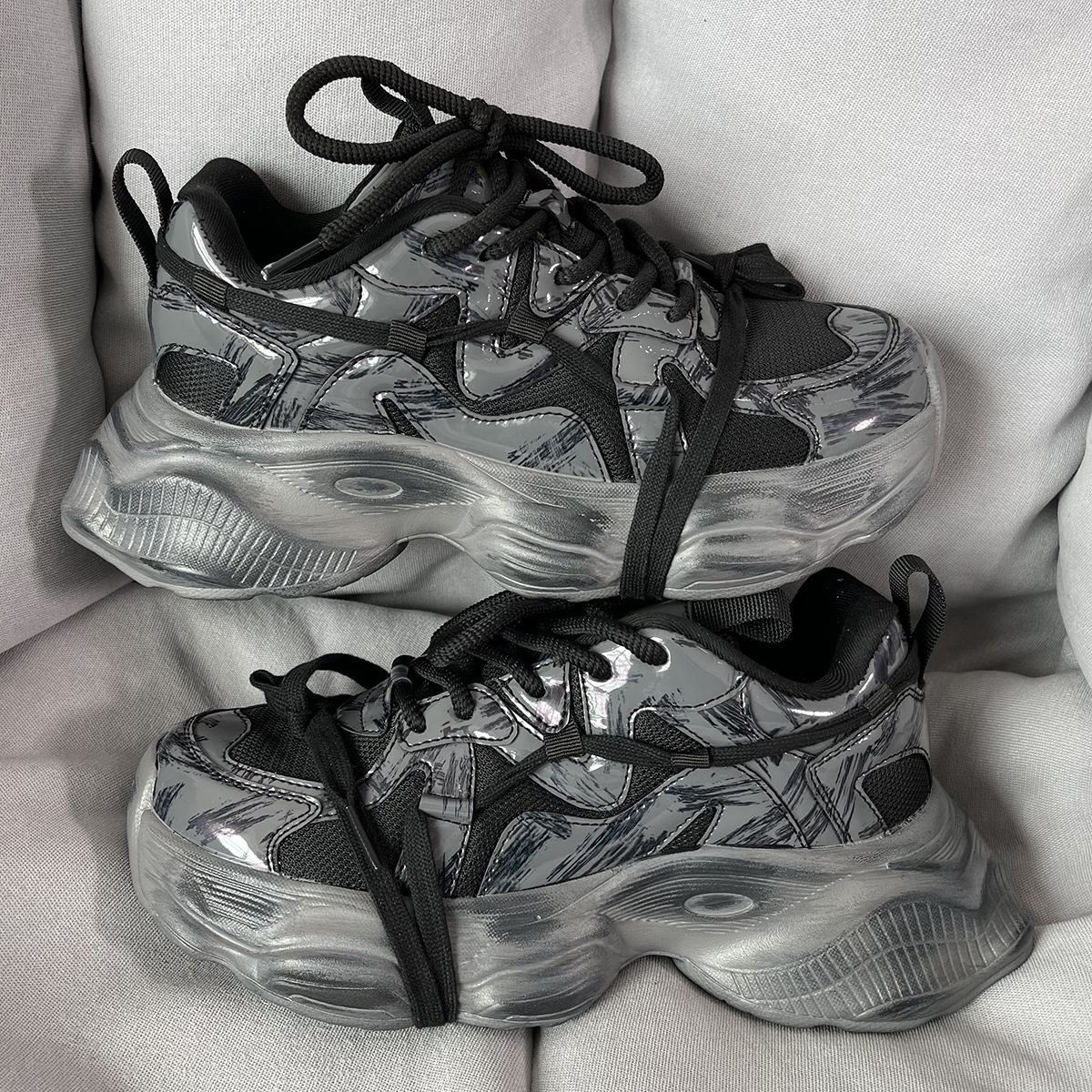 Casual Women Fashion Men's 1b95f Sportwear Sports wear-resistant comfortable Daddy Shoes women Breathable sports shoes 36-44