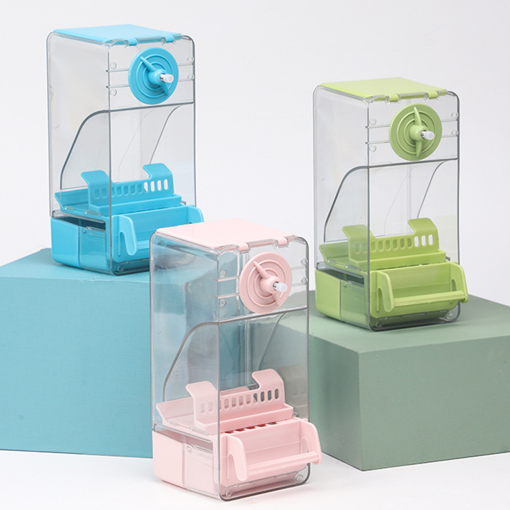 No Mess Automatic Bird Feeder Food Container Cage Parrot Feeder Accessories for Birds Parrot Cockatoo Canary Parakeets Lovebirds