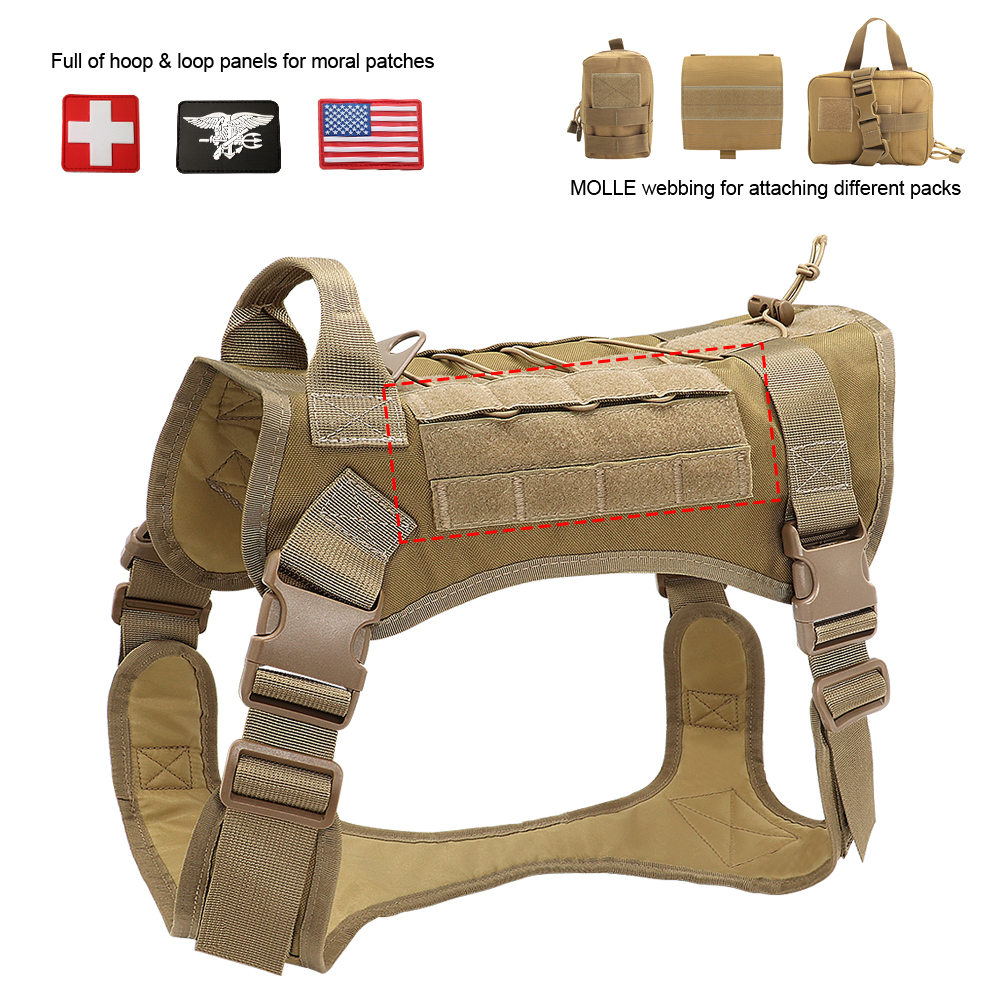 Dog Training Harness Leash Military Tactical Dogs Harnesses Working Dog Vest Pet Bungee Leash For German Shepherd Bulldog