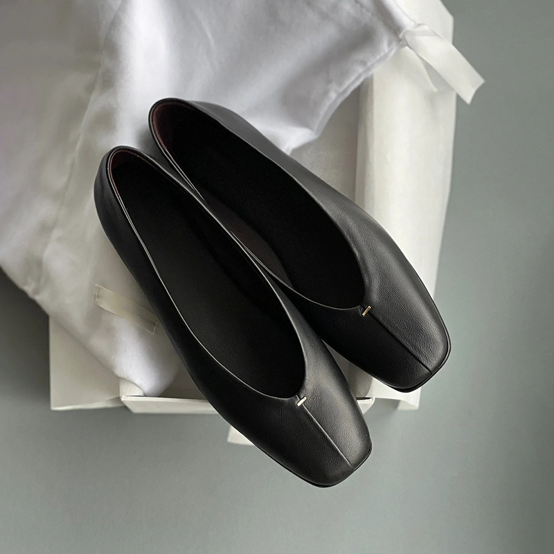 2024 Ladies Spring Autumn Comfort Sweet Woman Round Head Shallow Round Toe Single Shoes Ballet Flats Solid Color Female