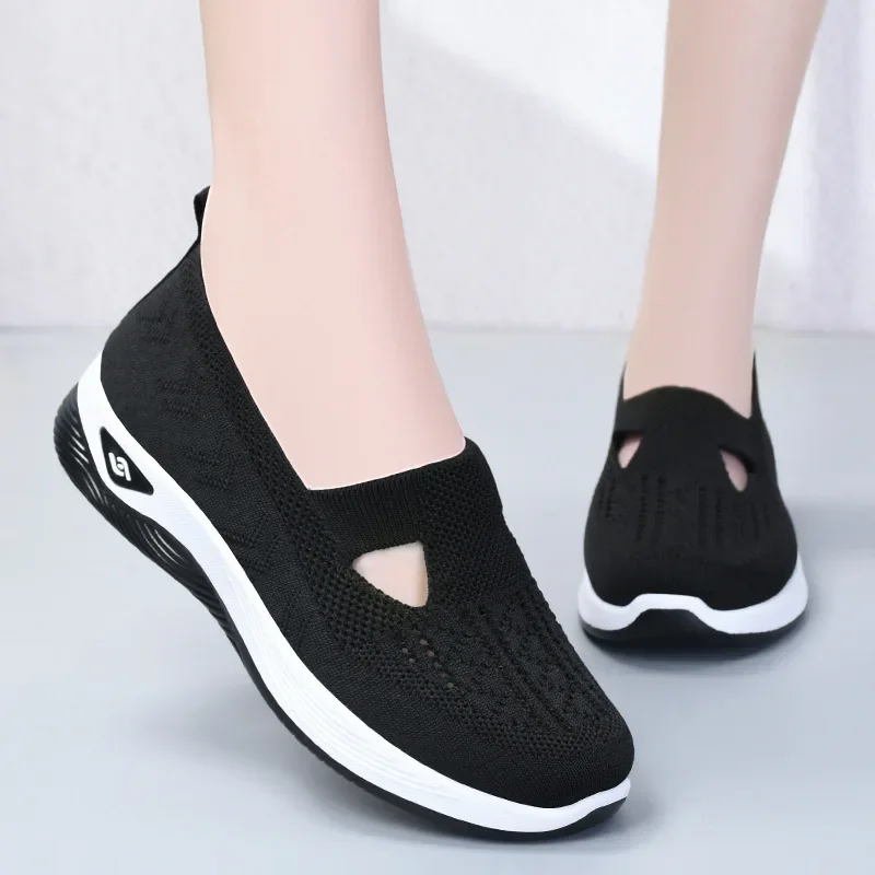 Sneakers for Cut-out Women 2024 - Breathable Slip-on Walking Shoes 4 Slipon