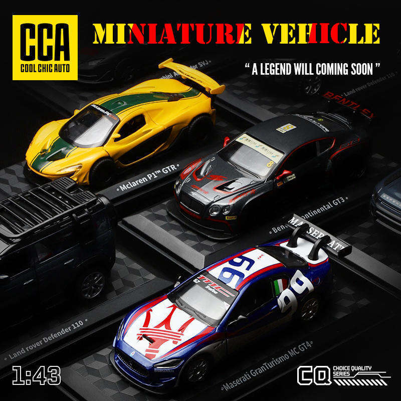 CCA Maserati MC GT4 McLaren Lamborghini Shell Chevrolet Miniature Diecast Alloy Model Car Display Box Series Toy For Kids