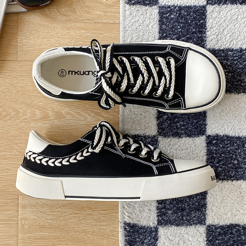 Original Men Sport Shoe 2023 Autumn Classic Canvas Shoe Lace Up Allmatch Board Shoe Men Tennis Shoe Trend Student Men Shoe Tenis