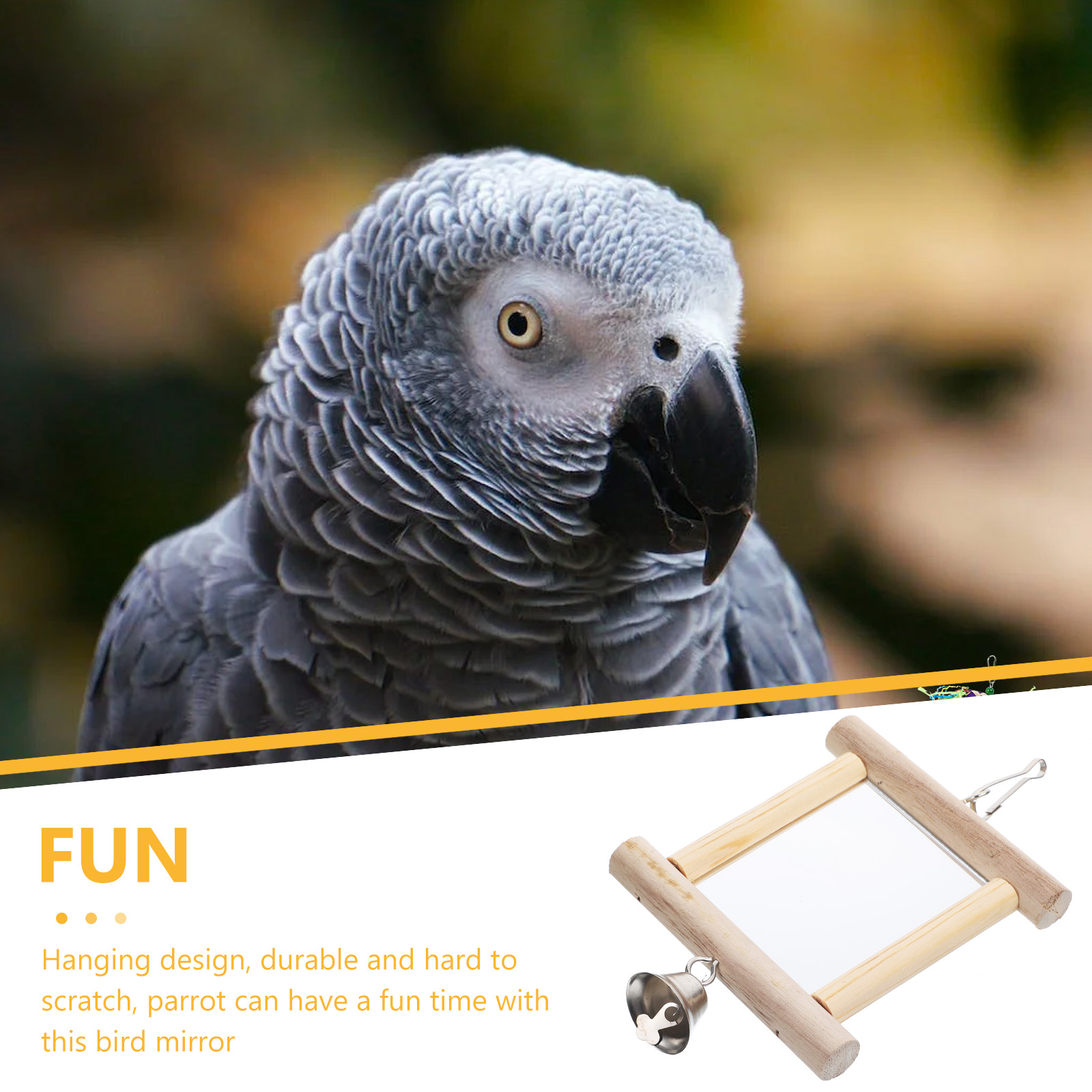 to Weave Parrot Mirror Toy Guinea Pig Accessories Bird Feeder Window Wooden Swing Toys for Parakeets