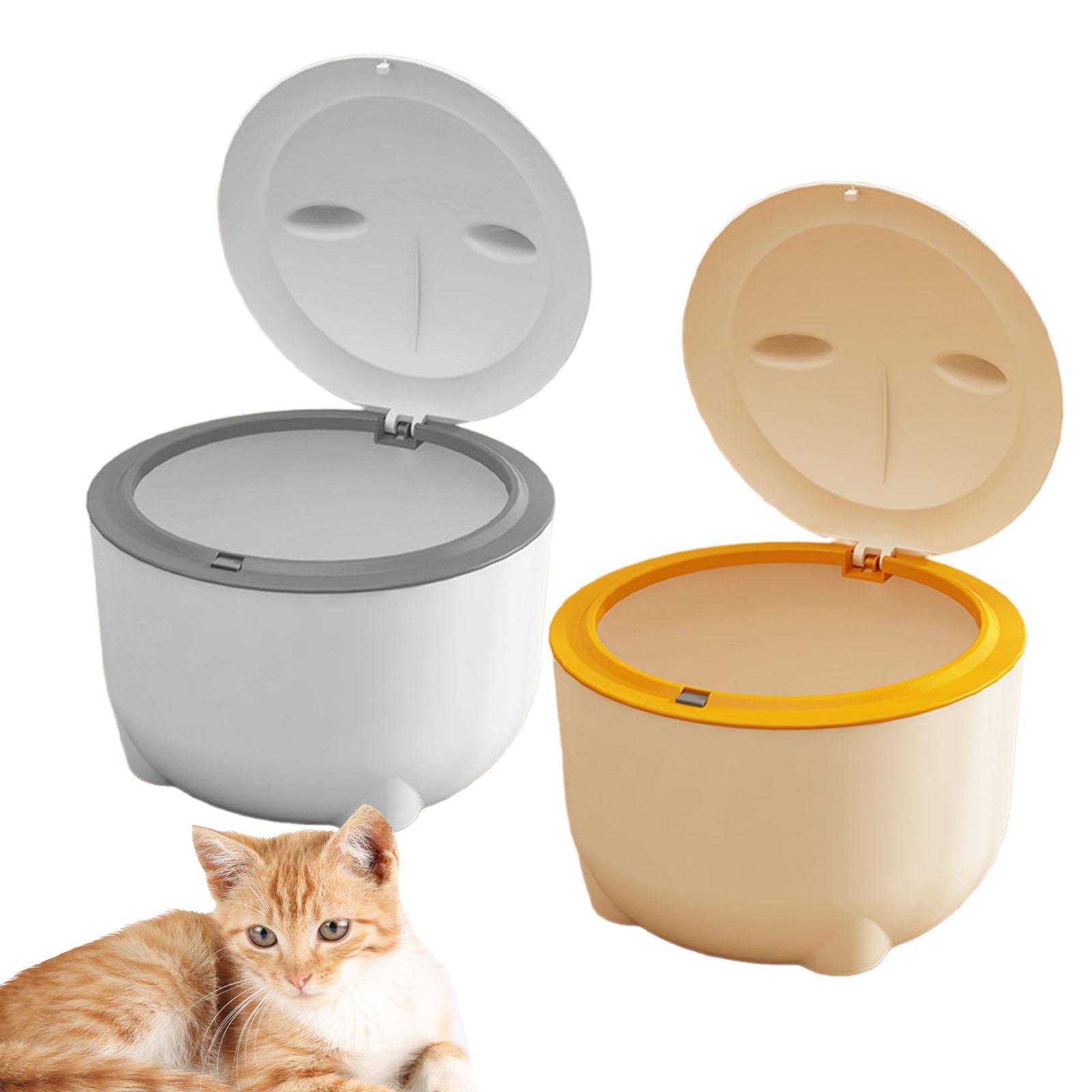 Hooded Cat Litter Bin with Lid Portable Fully Enclosed Cat Toilet Dog Poop Trash Can for Cats Small Animals Pet Accessories