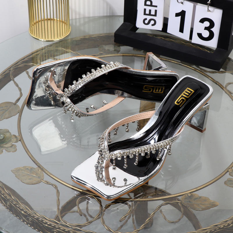 High 2023 Heels Women Sandals Outer Wear New Elegant Woman Heeled Female Pumps Open-Toed Women's Shoes Summer 's