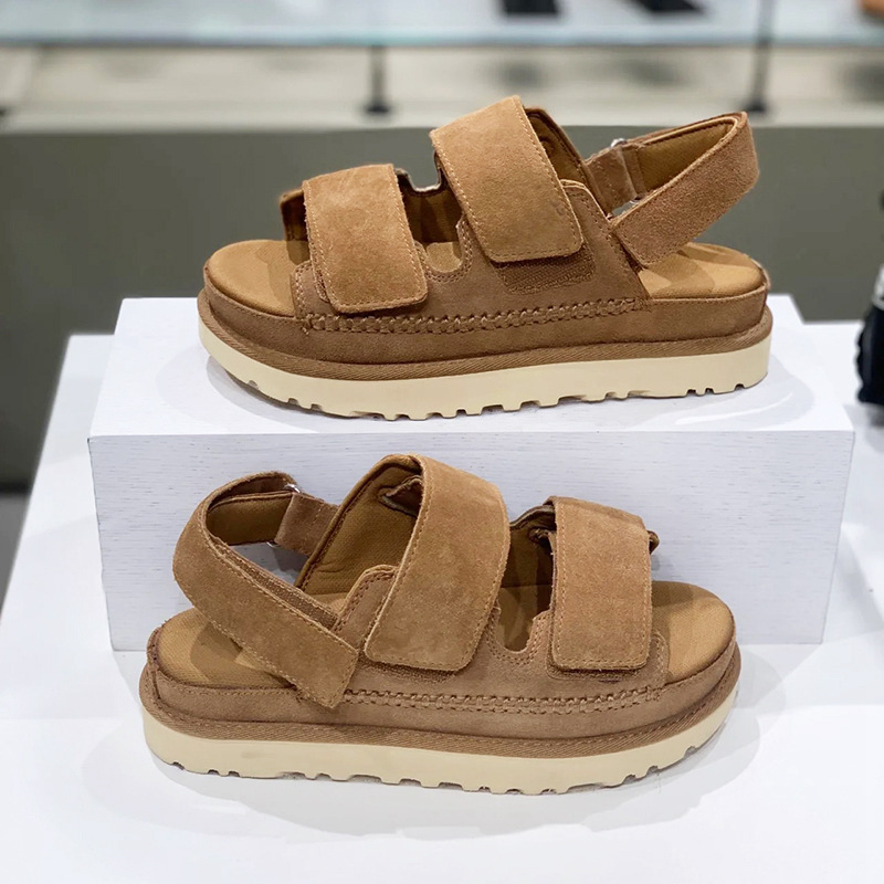 Soled Thick Women's Summer 2024 New Fashion Round Head Sandals Elastic Band Ankle Strap Casual Shoes Female Versatile