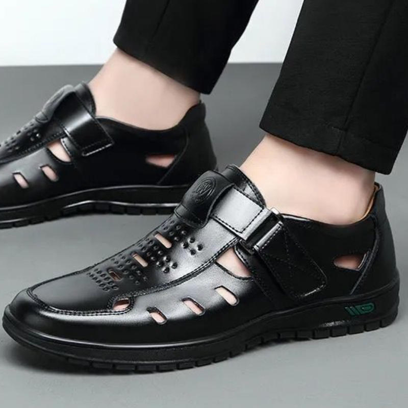 Summer New Men's Sandals Cozy Hollow Non-slip Casual Shoes Men Classic Fashion Leather Shoes Breathable All-match Men sandalias