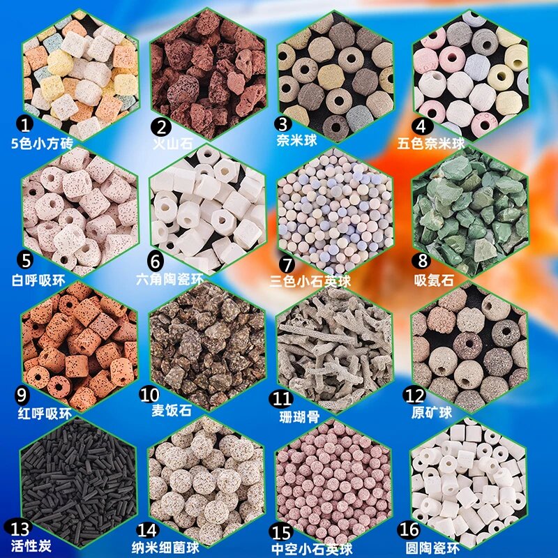 21 Types Aquarium Bio Balls Biochemical Ball Filter Media for Aquarium Filter Accessories for Fish Tank Hot Sale 250g 500g 1000g