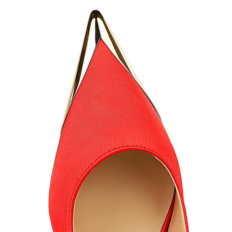 BIGTREE Shoes Women 7 Cm Heels Metal Pointed Women Pumps Silks Satins Kitten Heels Hollow Back Women Sandals Sexy Lady Pumps