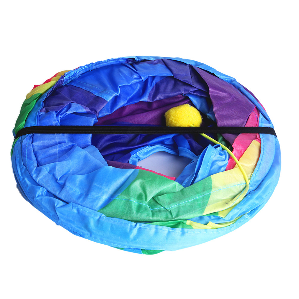 Cat Tunnel With Play Ball Cat Tubes for Indoor Collapsible Cat Play Tunnel, Kitty Tunnel Hole Toy for Kittens Rabbits Small Pets
