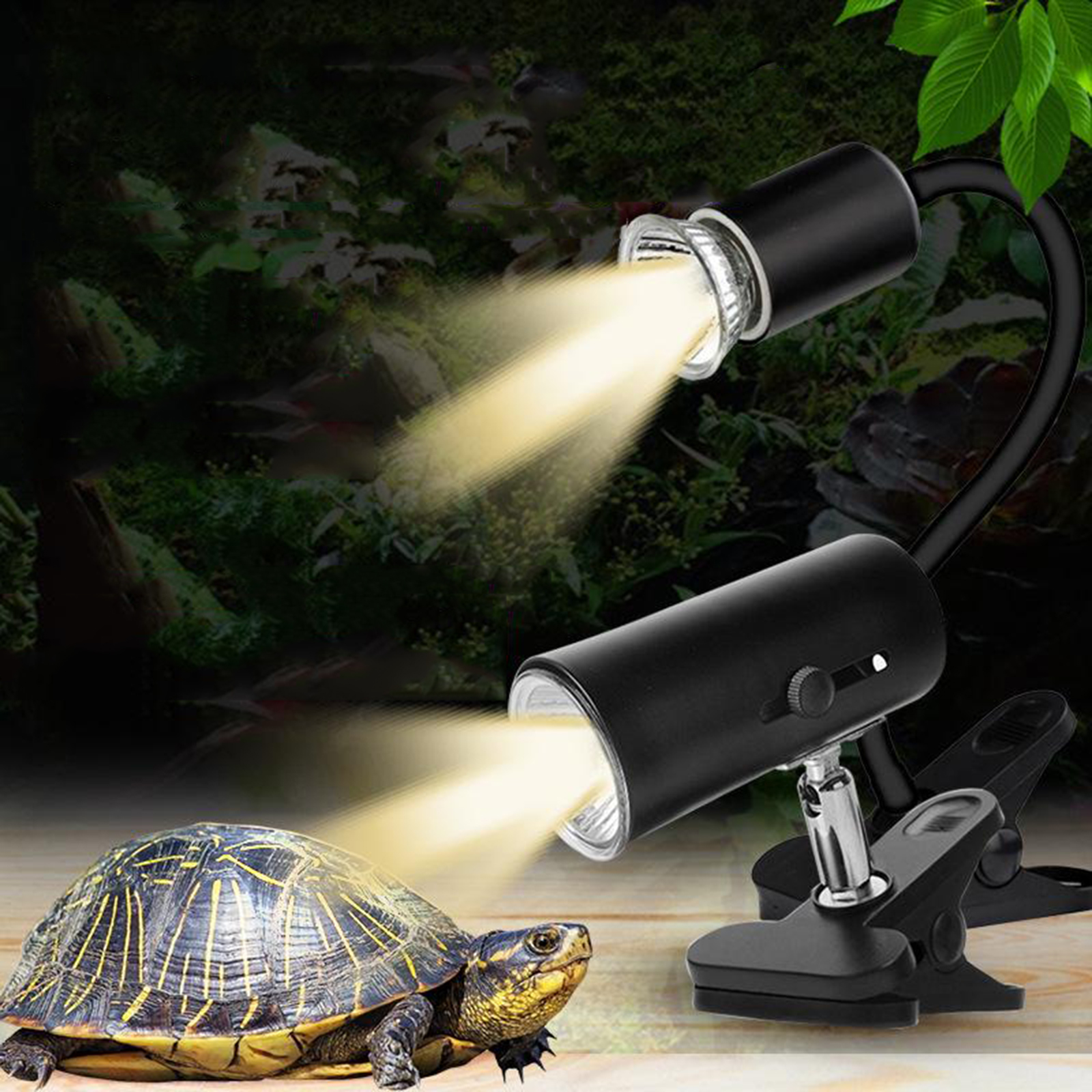 Reptile Heating Lamp, Aquarium Reptile Thermal Reflector, UVA UVB Rotating Clip