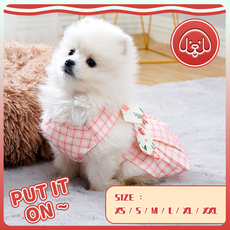 Summer Dog Harness Dresses with Leash Set Pet Dogs Clothes Bow Tie Bust Back Dress Puppy Clothing Cute Fashion Outfit Pet Item