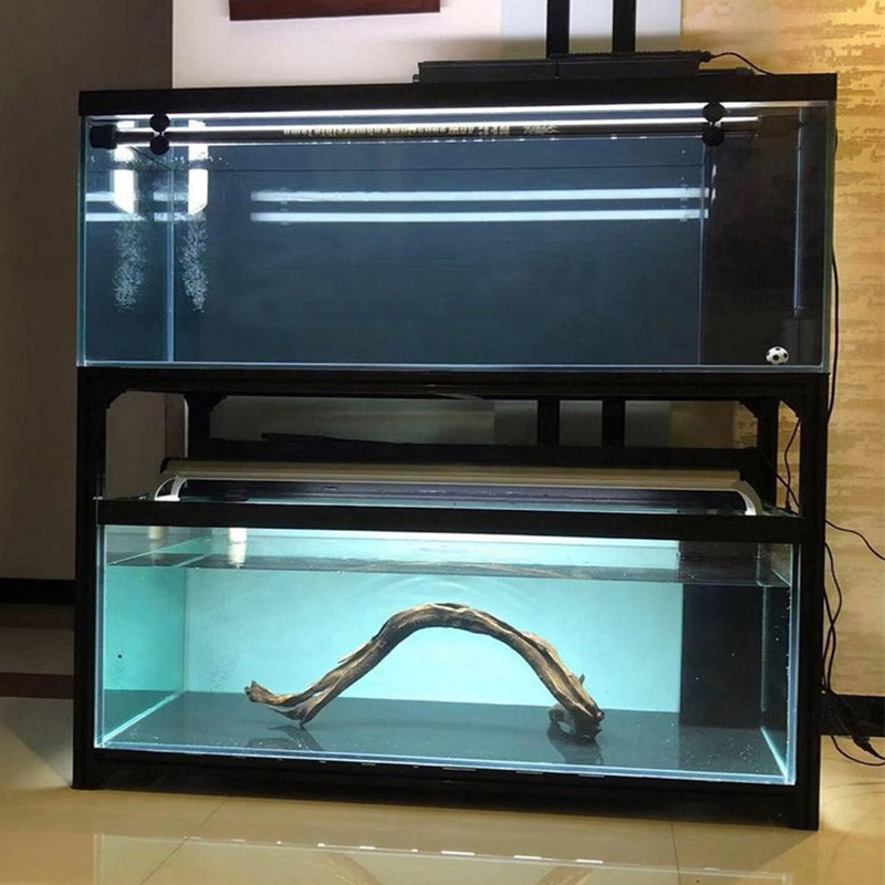 LANGLE Factory Aluminum Alloy Material Aquarium Fish Tank Stand Tank for Restaurant Fish Aquarium Tank Large Glass Workbench