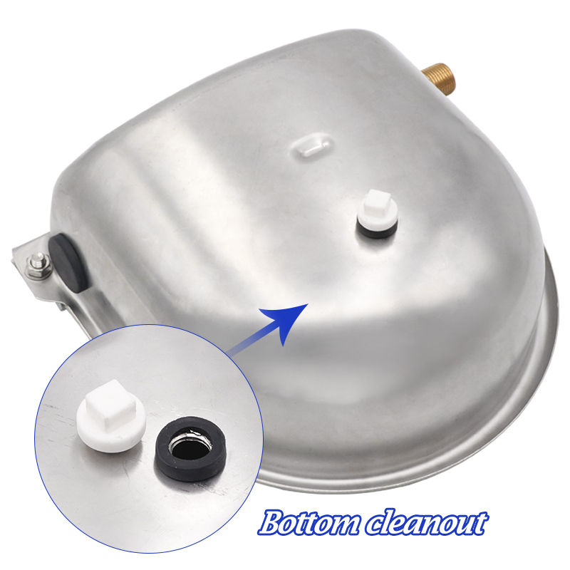 Stainless Steel Cow Drinker Bowl With Copper Valve Automatic Float Ball Farming Trough Horse Cattle Water Bowl With Drain Hole