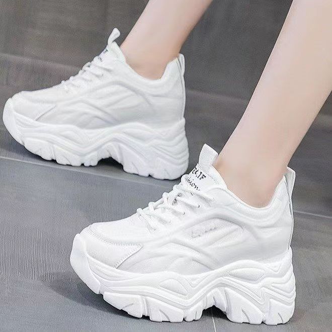 Mix Women's Color Chunky Sneakers 2024 Spring Breathable Mesh Platform Sports Woman Lace Up Thick Sole Casual Shoes Mujer 71f3