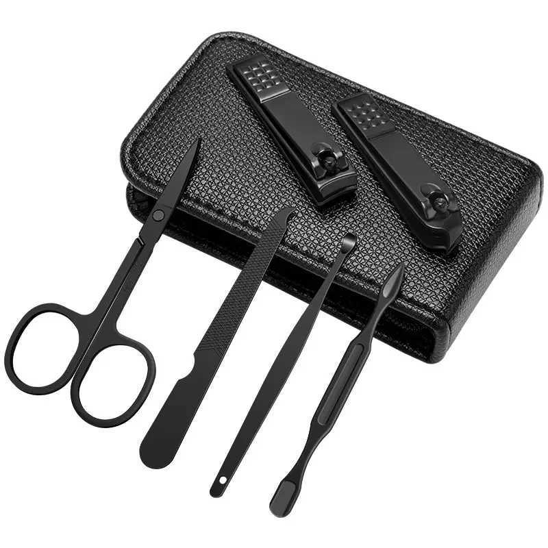 scissors set Ear pick nail clipper tool household nail clippers stainless steel pedicure knifeGreen 6piece setXJ250116