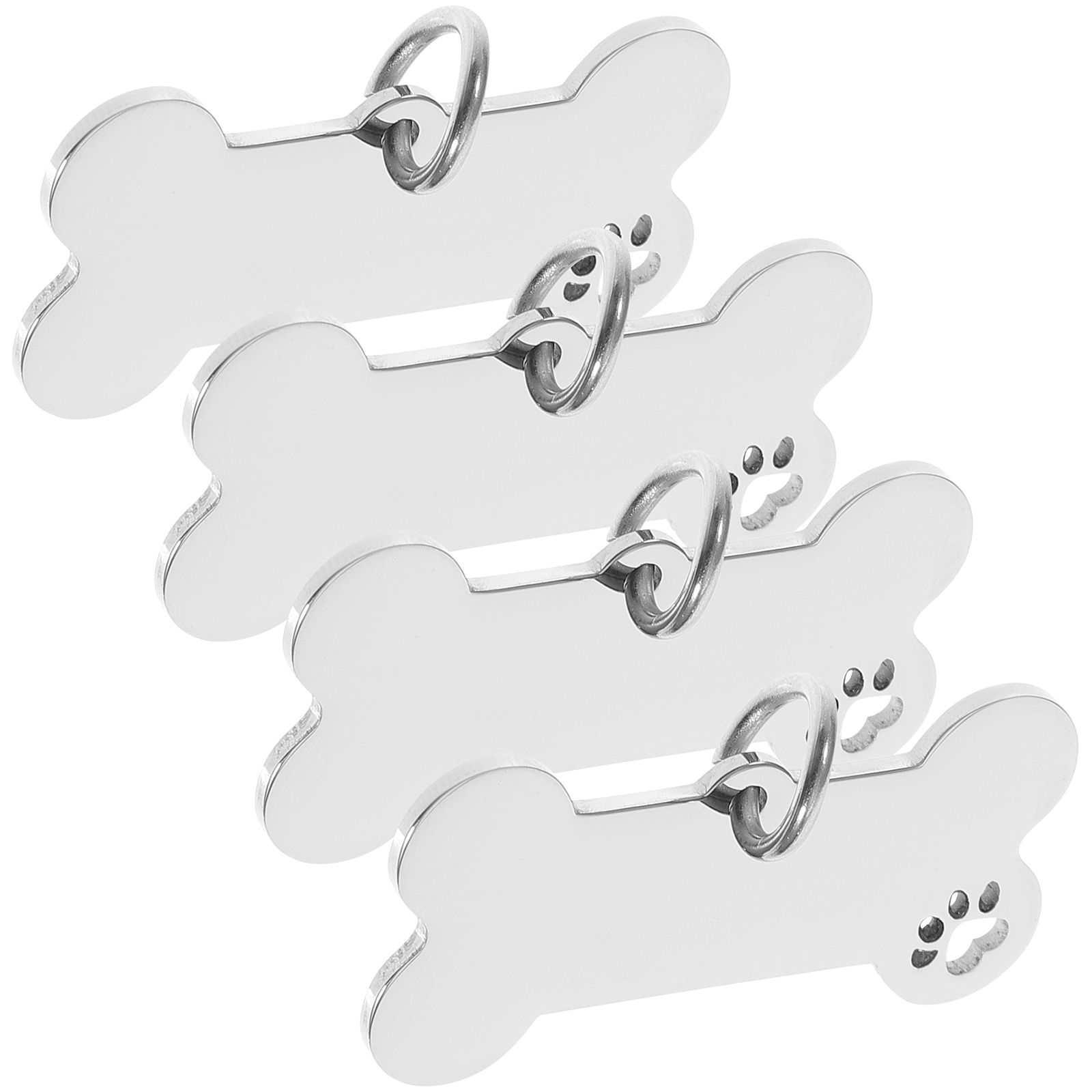 4 Pcs Pet ID Custom Dog Tag Tags Puppy Name Blank Metal Engraved for Pets Supplies Stainless Steel Personalized Collar