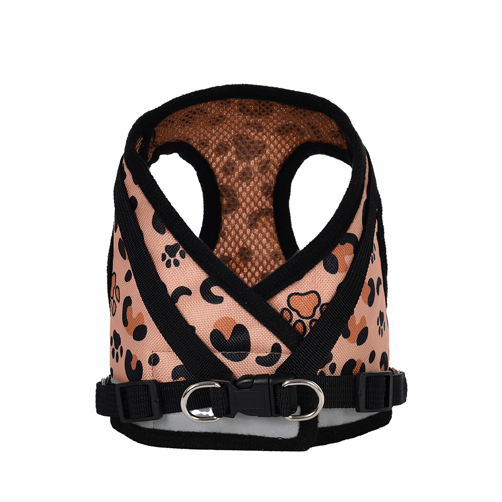 Leopard Print Dog Vest Harness No Pull Breathable Reflective Chest Strap For Small Dogs Cat Outdoor Walking Puppy Pug Supplies