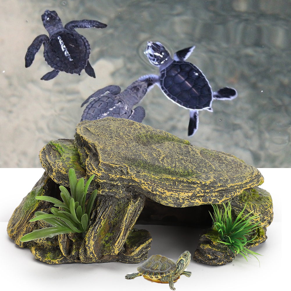 Turtle Hiding Caves Simulation Crawling Turtle Reptile Basking Hide Habitat Tank Decoration Ornament Safe Shelters Reptiles