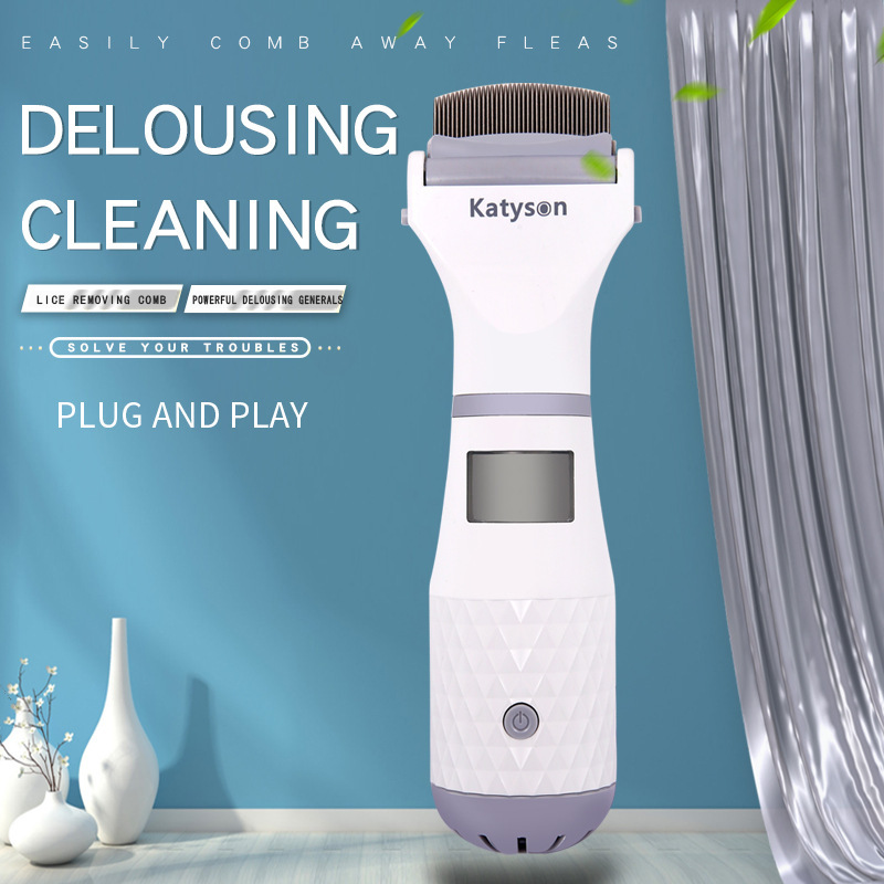 Electric Pet Flea Lice Cleaner Comb Dog Flea Vacuum Comb Pet Self Cleaning Slicker Brush Custom LOGO Dog Cleaning Dog Brush