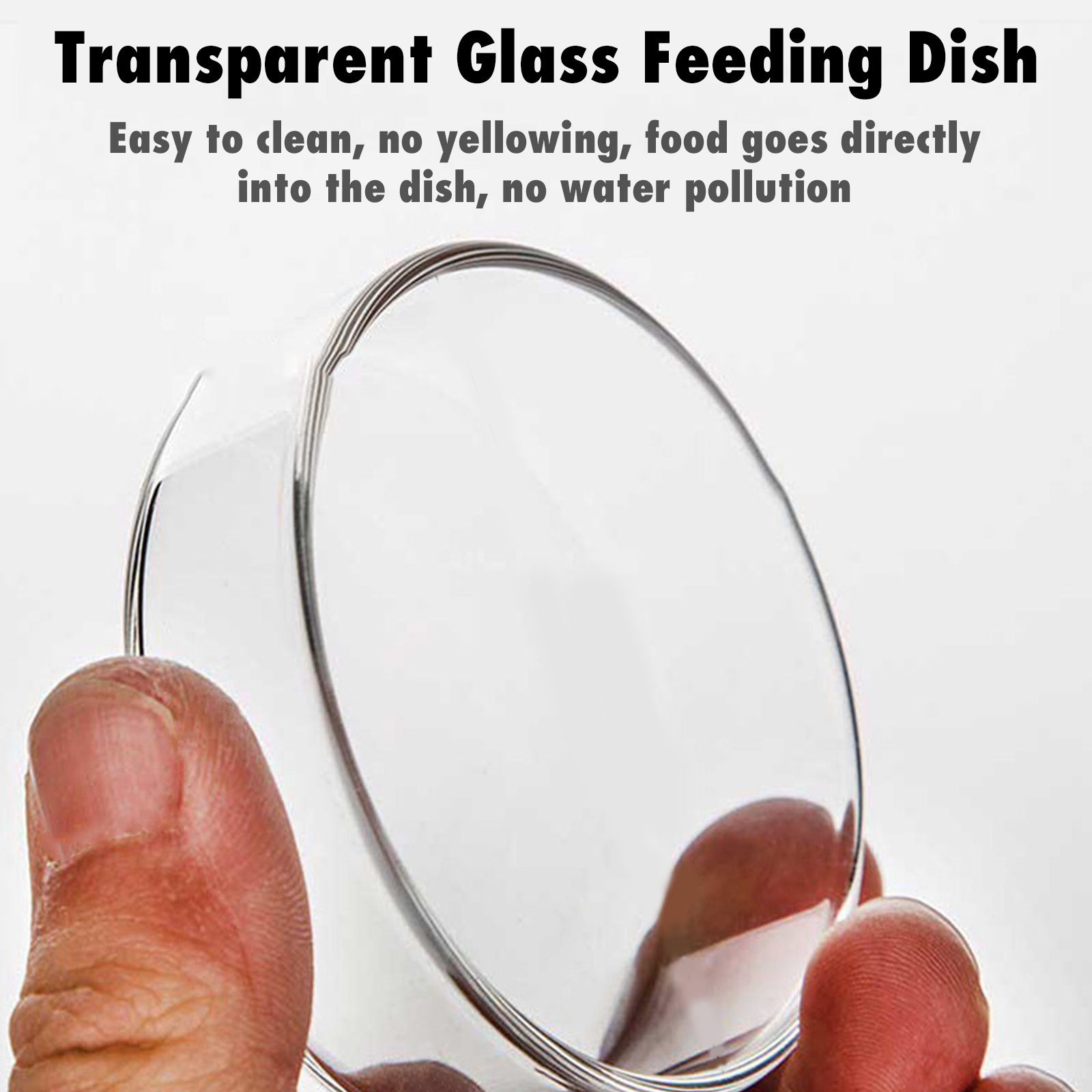 Behogar 450mm Clear Glass Aquarium Fish Shrimp Feeding Tube with Dish 2 Suction Cups for Aquarium Fish Tank Accessories