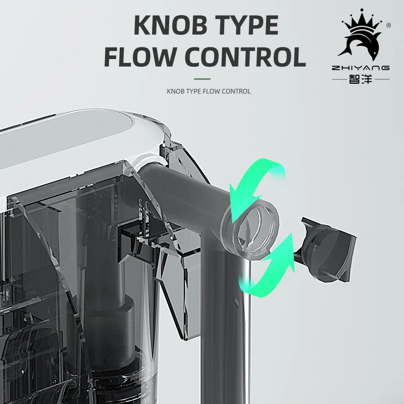 External Filter for Fish Tank Aquarium Waterfall Filter Pump Hanging Fish Tank Filter with Degreasing Membrane Wall-Mounted