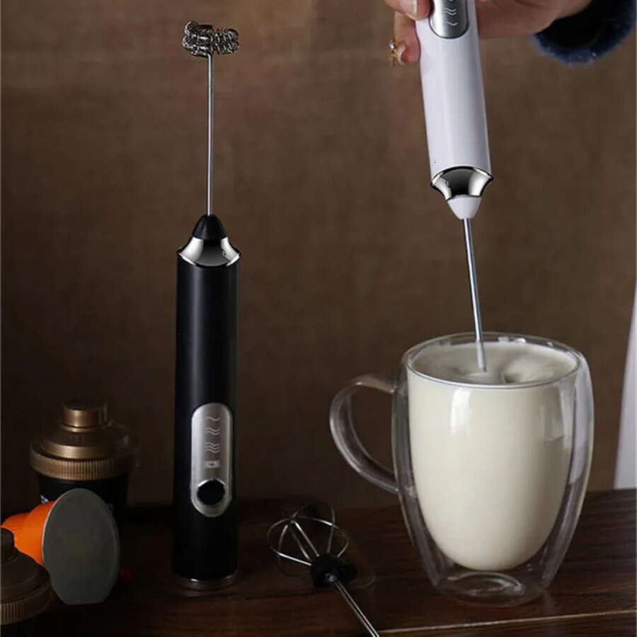 Electric E 2 In 1 Beater Whik Coffee Mixer USB Rechargeable Double Head Milk Frother Baking Stirrer Kitchen Tool Gadget