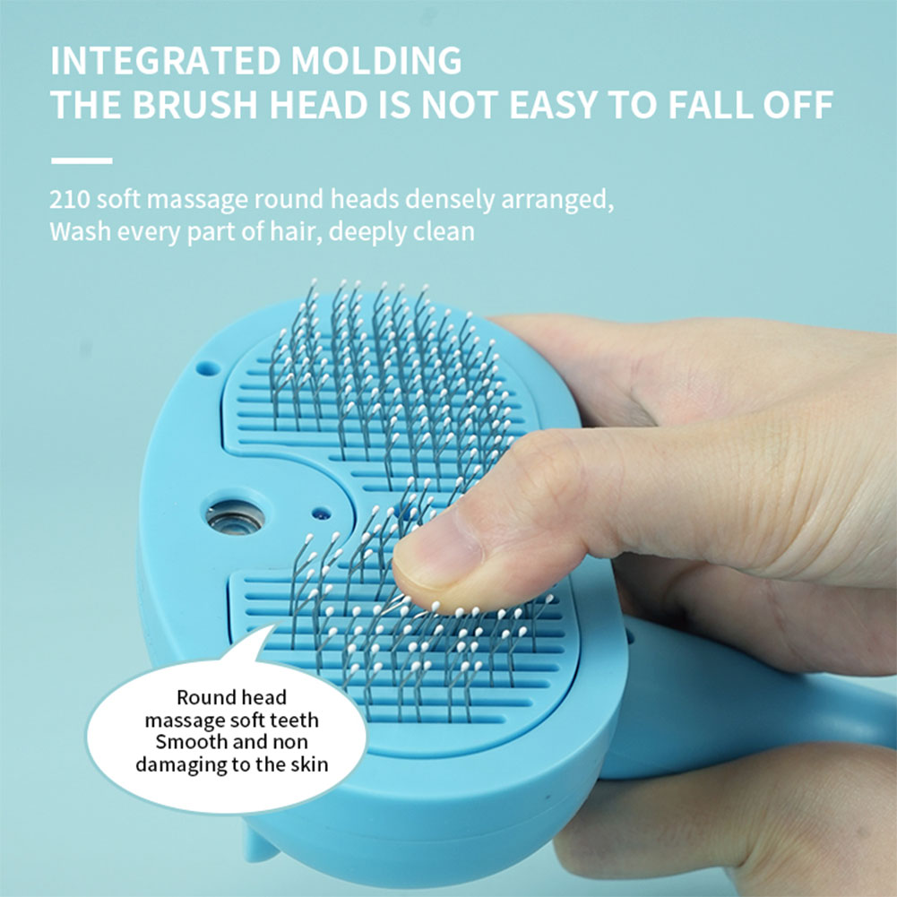Steamy Pet Brush with Release Button Cat Hair Brush Rechargeable Massage Grooming Brush for Long and Short Hair Dogs and Cats